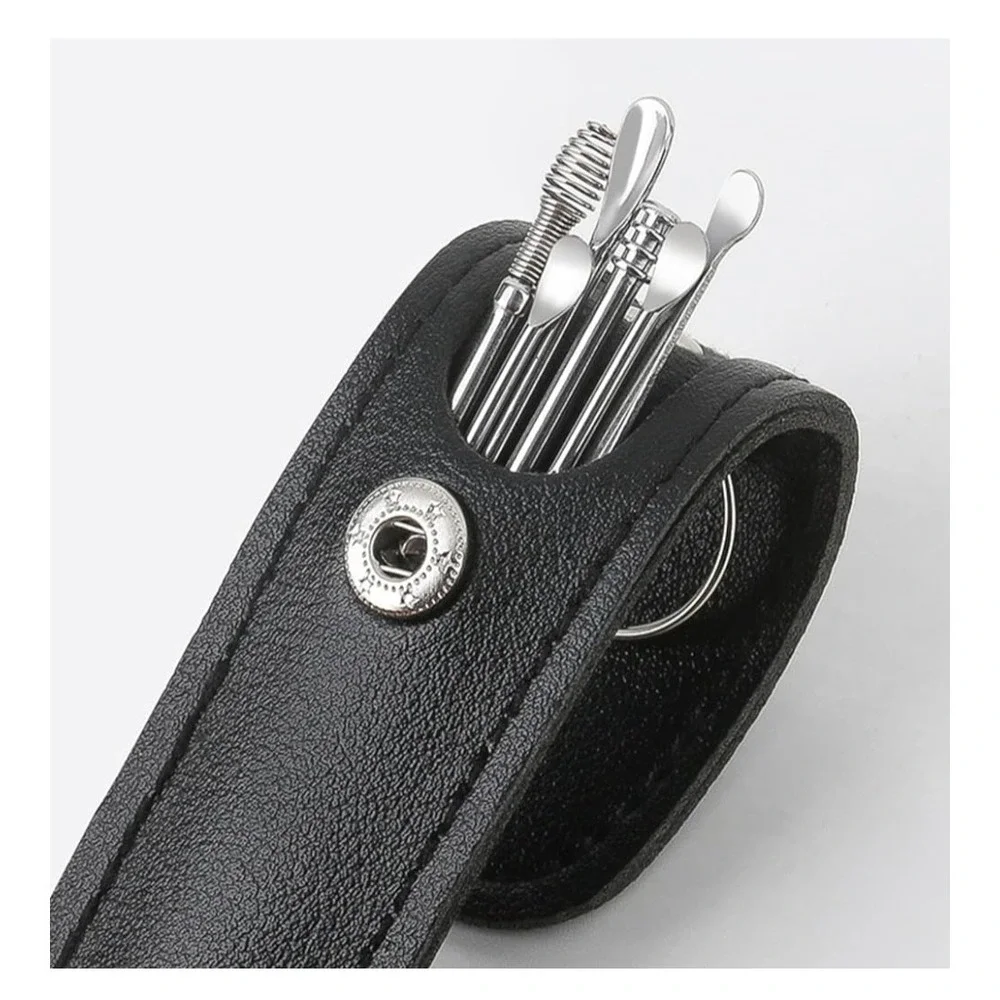 6-Piece Set‎ of Ear Pick Portable Boxed Ear-Picker Set Spiral Spring Ear Pick